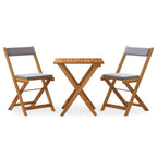 3-tlg. Bistro-Set Klappbar mit Kissen Massivholz Akazie