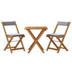 3-tlg. Bistro-Set Klappbar mit Kissen Massivholz Akazie