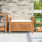 Garten-Truhenbank mit Kissen 91 cm Massivholz Akazie