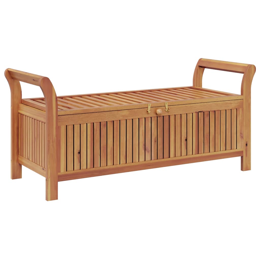 Garten-Truhenbank mit Kissen 126 cm Massivholz Akazie