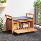 Garten-Truhenbank mit Kissen 91 cm Massivholz Akazie