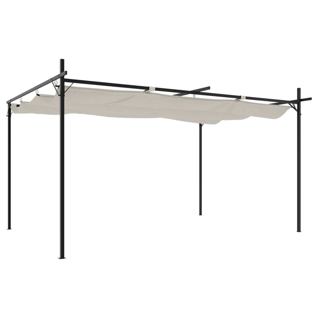 Pergola mit Schiebedach Creme 395x292x230 cm