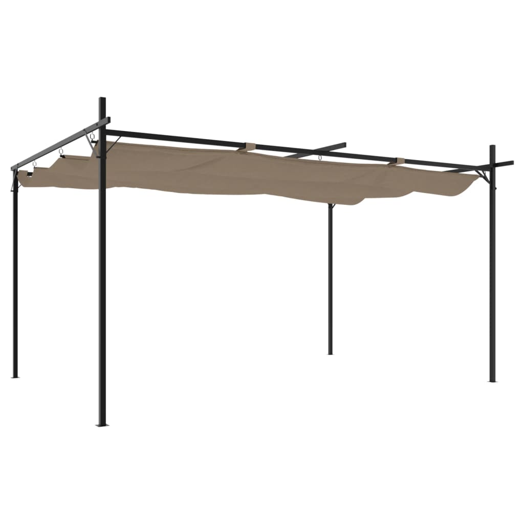 Pergola mit Schiebedach Taupe 395x292x230 cm