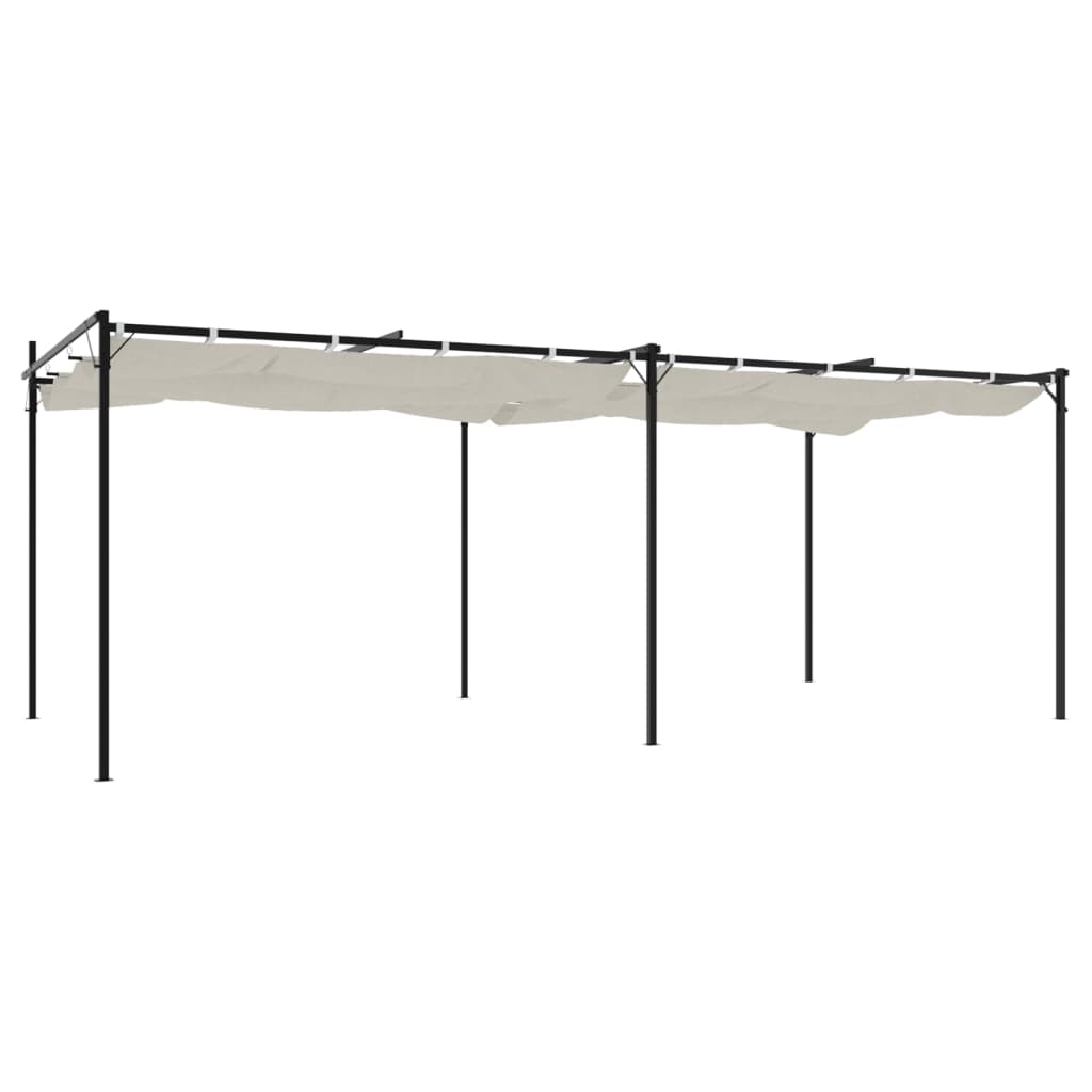Pergola mit Schiebedach Creme 589x292x230 cm