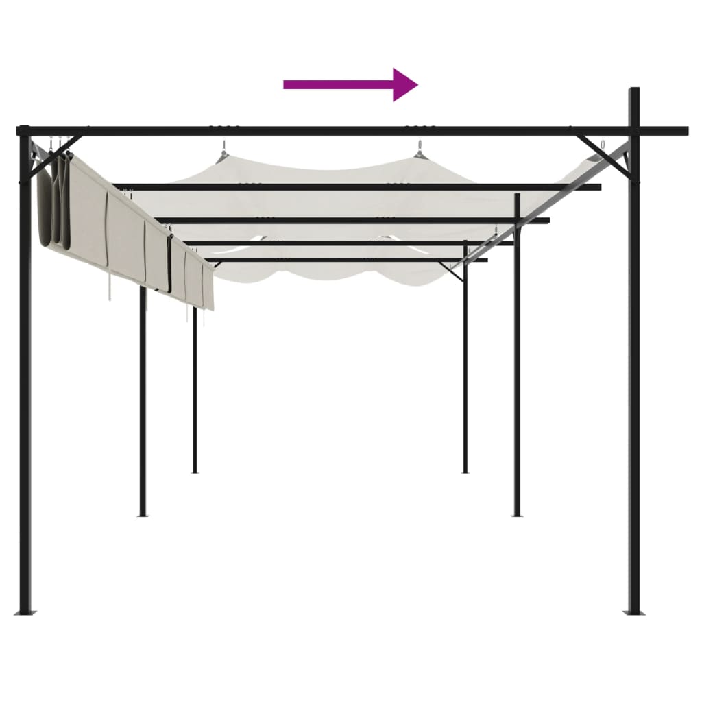 Pergola mit Schiebedach Creme 589x292x230 cm