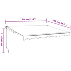 Markise Einziehbar Anthrazit 3x2,5 m Stoff und Aluminium
