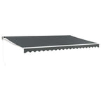 Markise Einziehbar Anthrazit 5x3 m Stoff und Aluminium