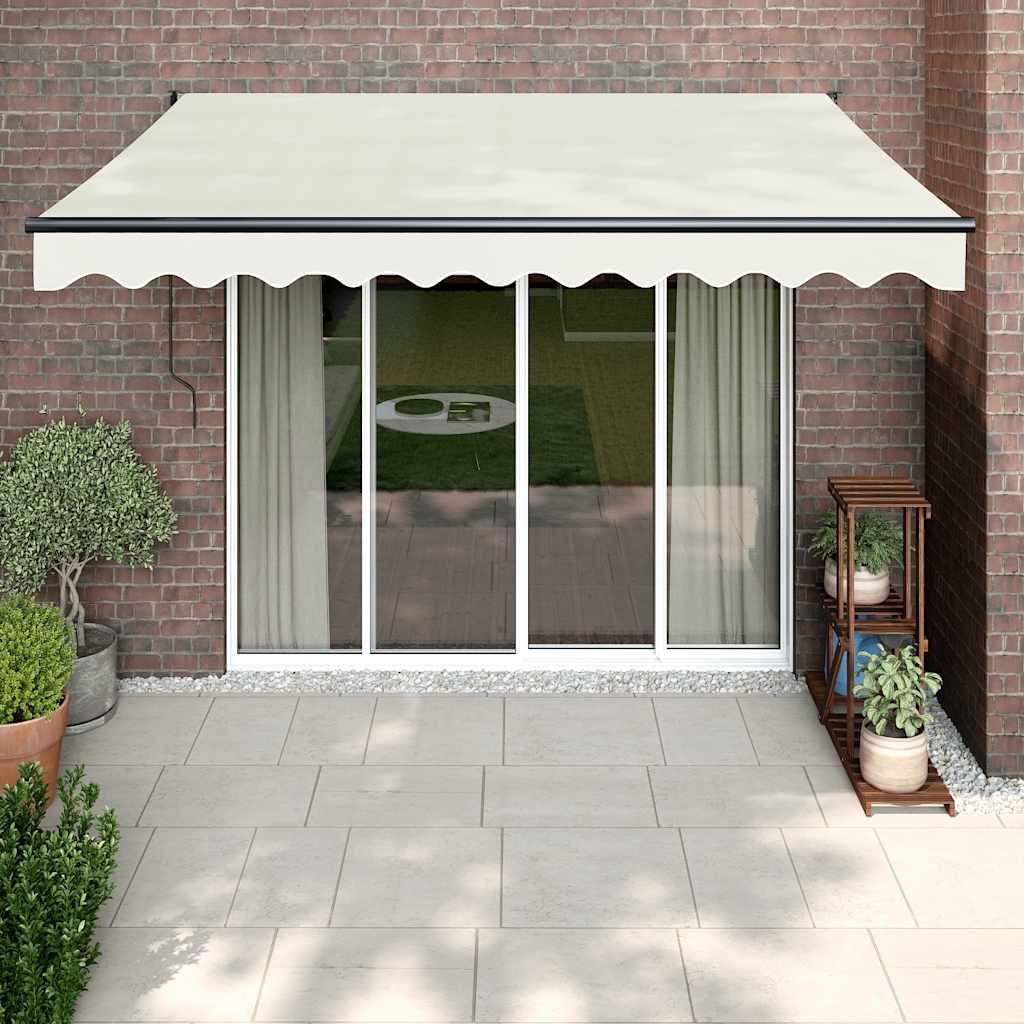 Markise Einziehbar Creme 3x2,5 m Stoff und Aluminium