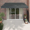 Markise Einziehbar Anthrazit 3x2,5 m Stoff und Aluminium