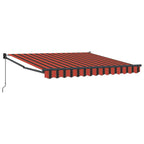 Markise Einziehbar Orange und Braun 3x2,5 m Stoff und Aluminium