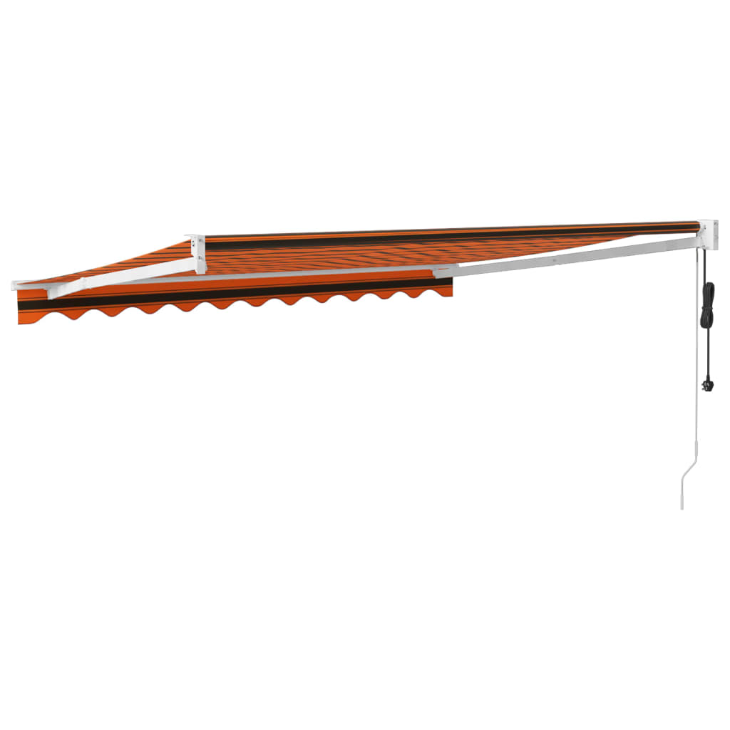 Elektrische Markise mit Kurbel Orange und Braun 3x2,5 m