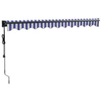 Elektrische Markise mit Kurbel Blau und Weiß 3x2,5 m