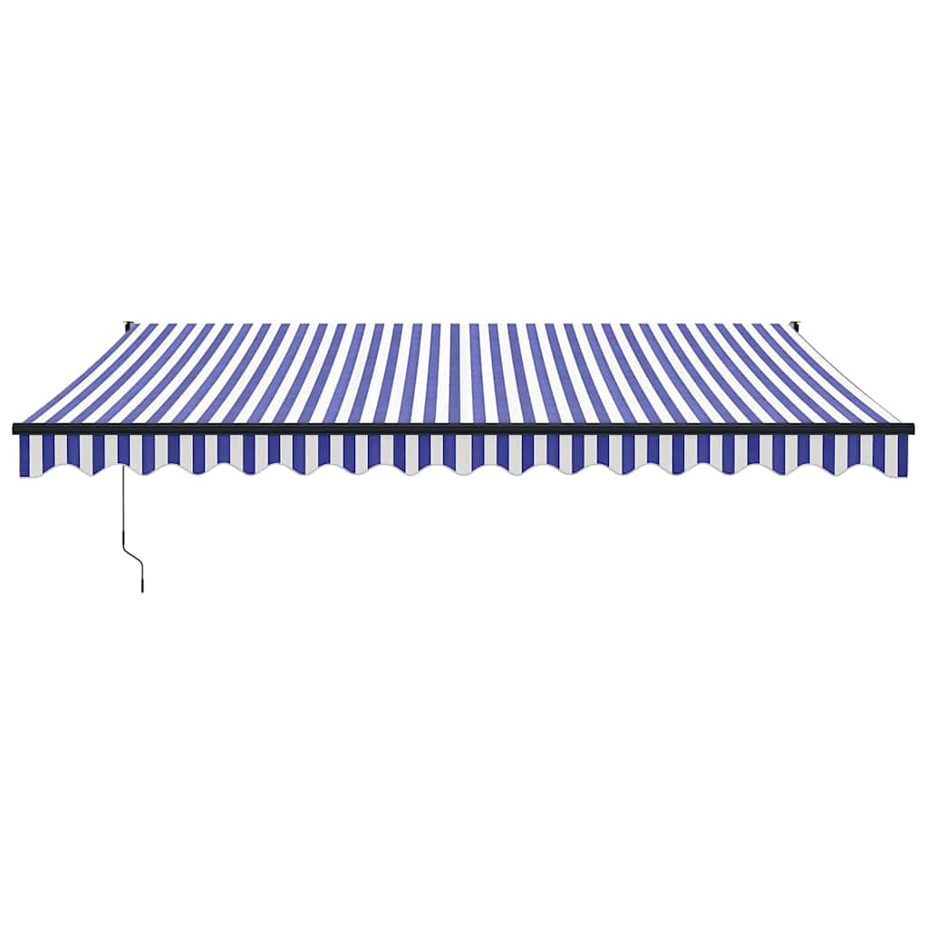 Elektrische Markise mit Kurbel Blau und Weiß 4x3 m