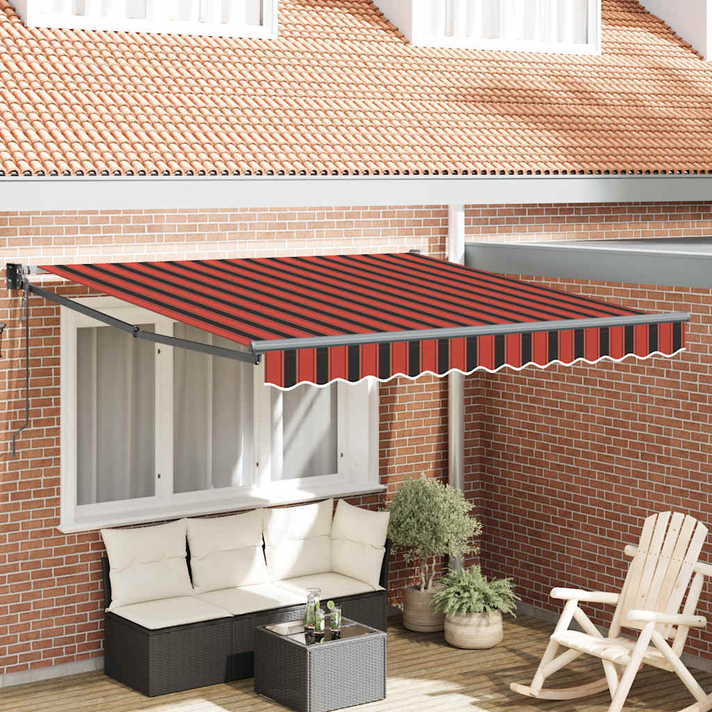 Elektrische Markise mit Kurbel Orange und Braun 3,5x2,5 m