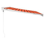 Markise Einziehbar Orange und Braun 3x2,5 m Stoff und Aluminium