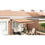 Markise Einziehbar Gelb und Weiß 3,5x2,5 m Stoff und Aluminium