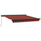 Markise Einziehbar Orange und Braun 3x2,5 m Stoff und Aluminium