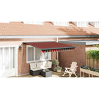Markise Einziehbar Orange und Braun 3x2,5 m Stoff und Aluminium
