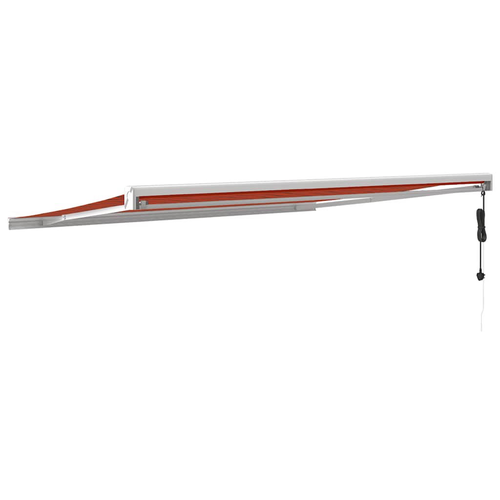 Markise Einziehbar Orange und Braun 4x3 m Stoff & Aluminium