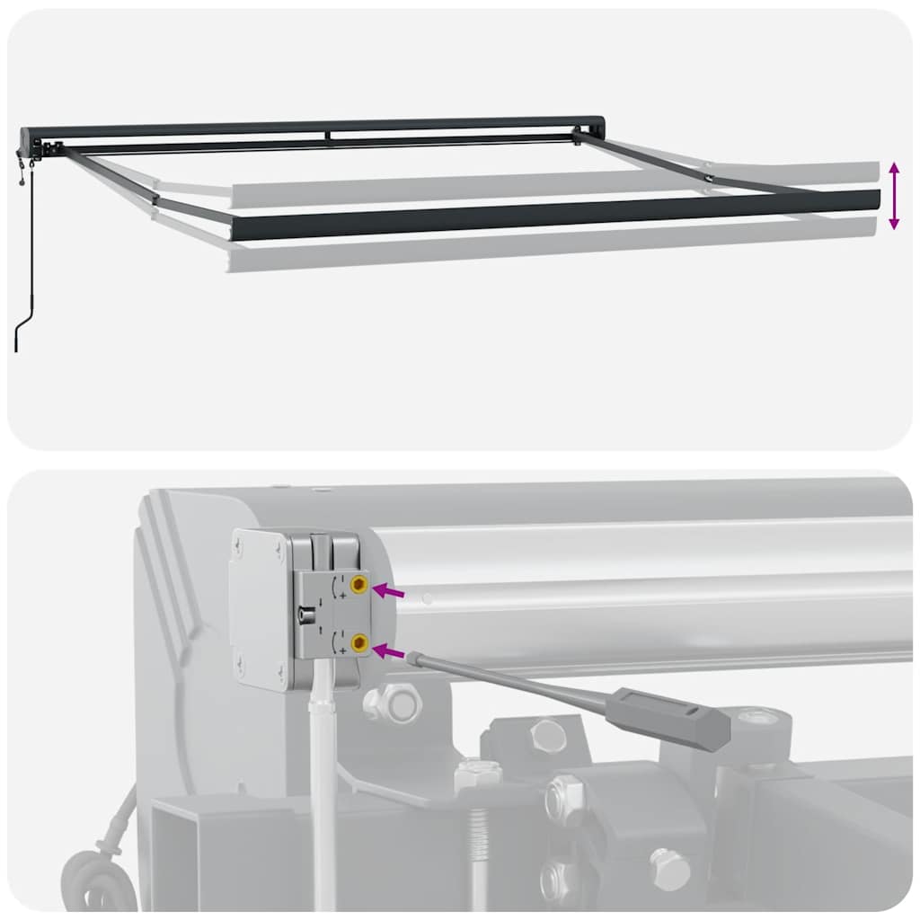 Markise Einziehbar Orange und Braun 3,5x2,5 m Stoff & Aluminium