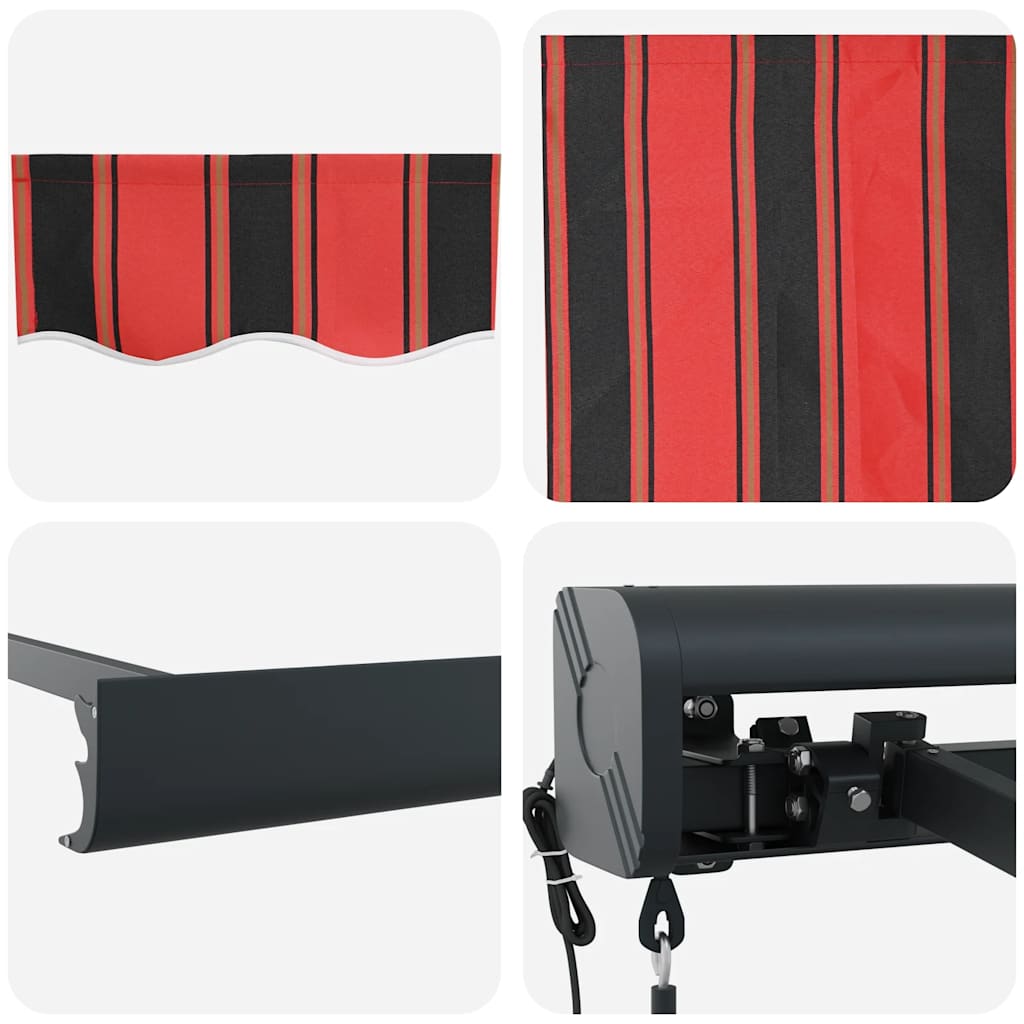 Markise Einziehbar Orange und Braun 4x3 m Stoff & Aluminium