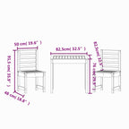 3-tlg. Garten-Bistro-Set Massivholz Douglasie