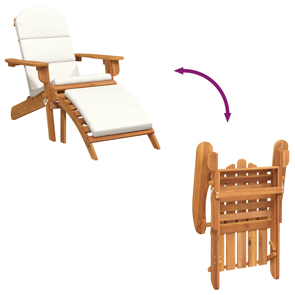 Adirondack-Gartenstuhl mit Fußstütze Massivholz Akazie