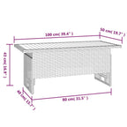 Gartentisch Grau 100x50x43/63 cm Akazienholz & Poly Rattan
