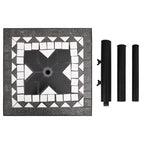 Sonnenschirmständer Schwarz und Weiß Quadratisch 12 kg