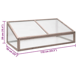 vidaXL Gewächshaus Grau 110x56x39 cm Tannenholz