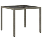 Gartentisch Grau 90 x 90 x 75 cm Poly-Rattan