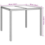 Gartentisch Grau 90 x 90 x 75 cm Poly-Rattan