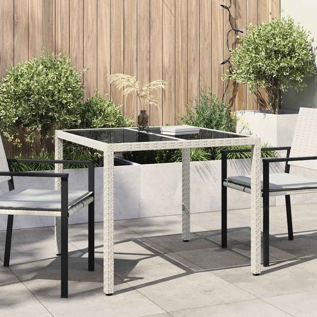 Gartentisch Weiß 90 x 90 x 75 cm Poly-Rattan
