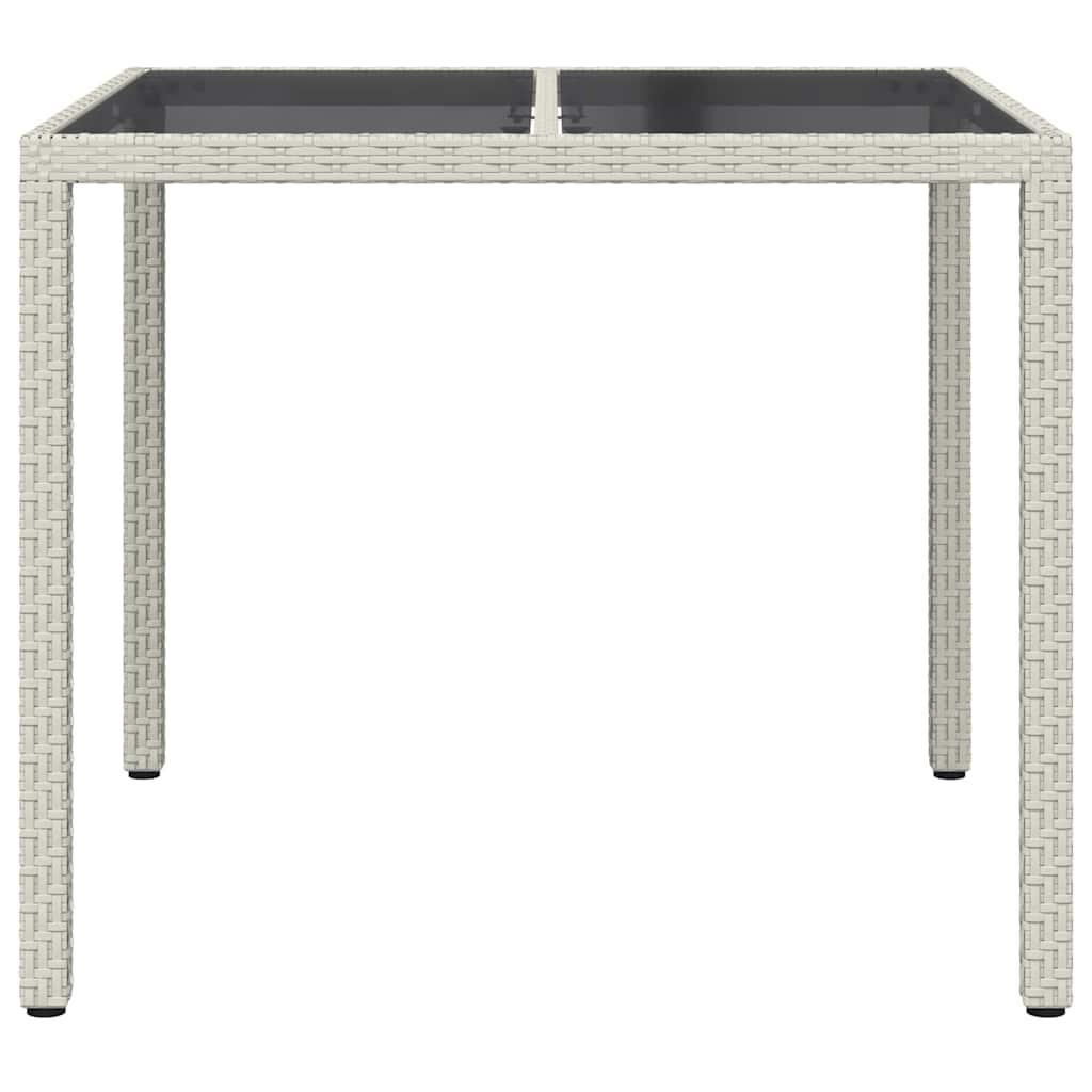 Gartentisch Weiß 90 x 90 x 75 cm Poly-Rattan