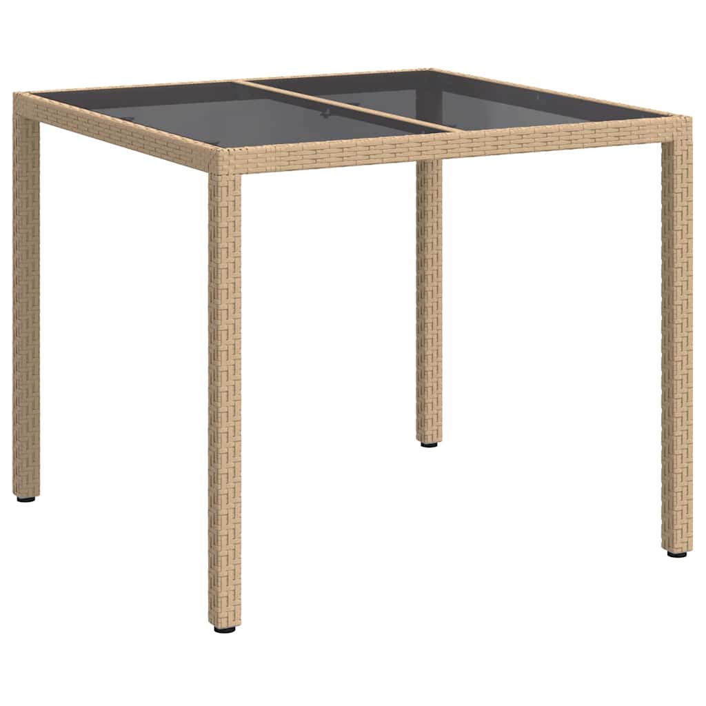Gartentisch Beige 90 x 90 x 75 cm Poly-Rattan