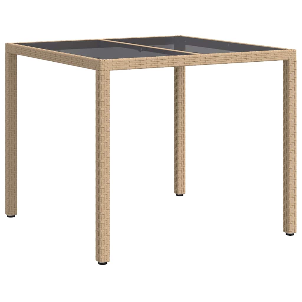 Gartentisch Beige 90 x 90 x 75 cm Poly-Rattan