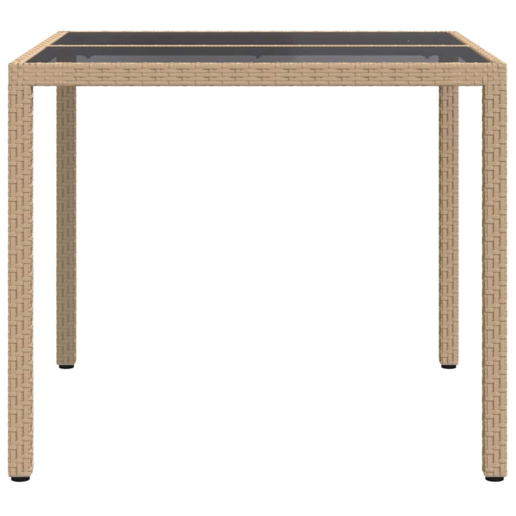 Gartentisch Beige 90 x 90 x 75 cm Poly-Rattan