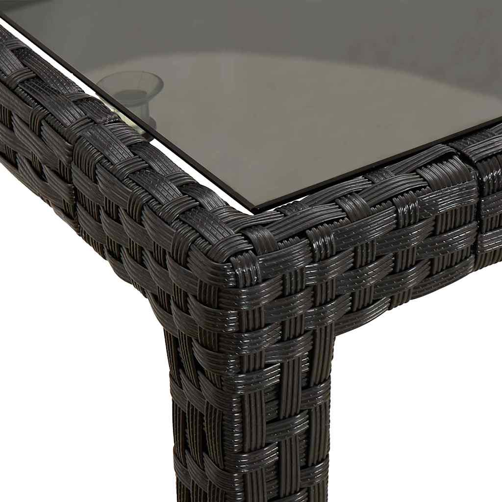 Gartentisch Schwarz 150 x 90 x 75 cm Poly-Rattan