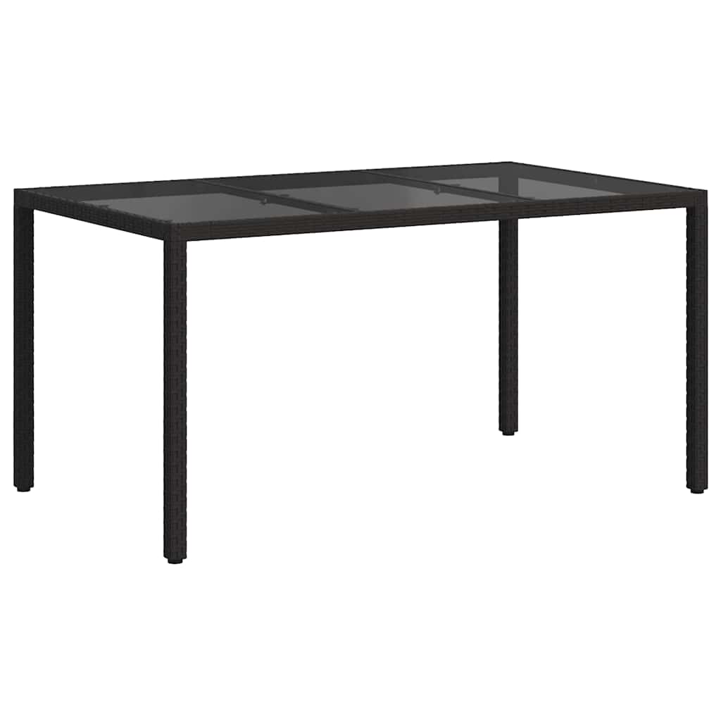 Gartentisch Schwarz 150 x 90 x 75 cm Poly-Rattan