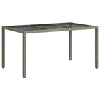 Gartentisch Grau 150 x 90 x 75 cm Poly-Rattan