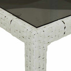 Gartentisch Weiß 150 x 90 x 75 cm Poly-Rattan