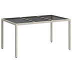 Gartentisch Weiß 150 x 90 x 75 cm Poly-Rattan