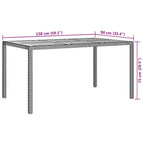 Gartentisch Schwarz 150 x 90 x 75 cm Poly-Rattan