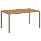 Gartentisch Grau 150 x 90 x 75 cm Poly-Rattan