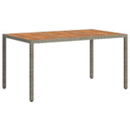 Gartentisch Grau 150 x 90 x 75 cm Poly-Rattan
