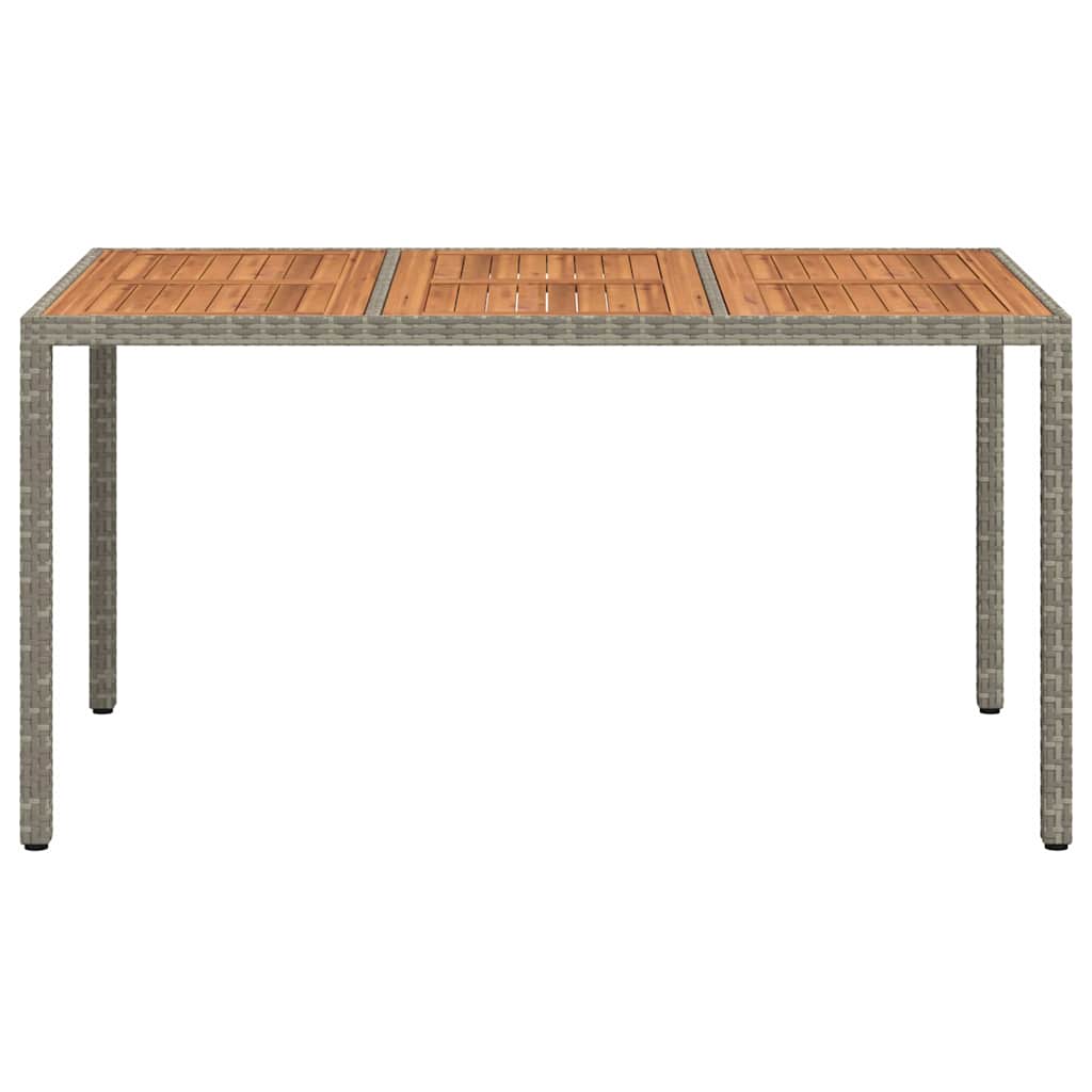 Gartentisch Grau 150 x 90 x 75 cm Poly-Rattan