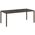 Gartentisch Braun 190 x 90 x 75 cm Poly-Rattan