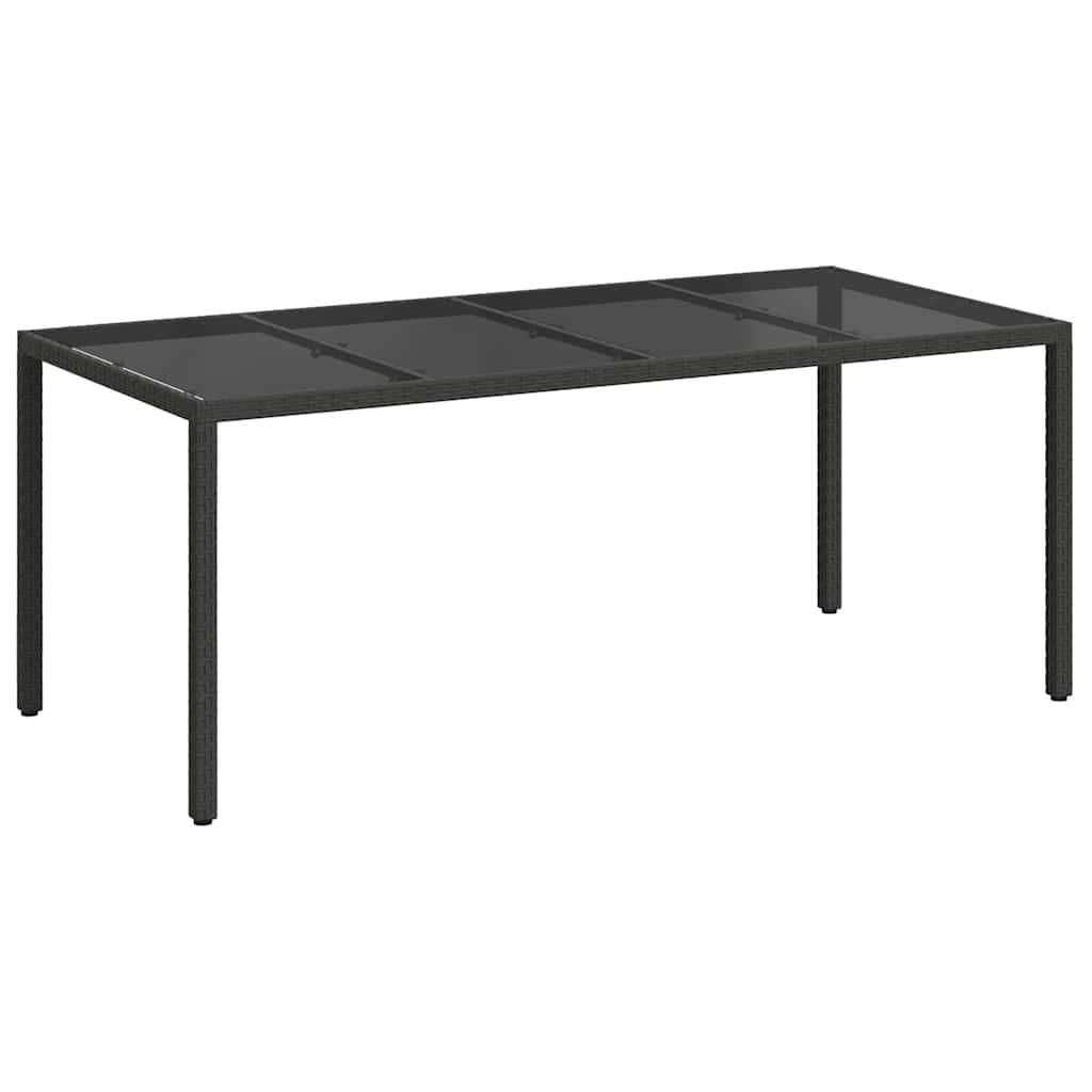 Gartentisch Schwarz 190 x 90 x 75 cm Poly-Rattan