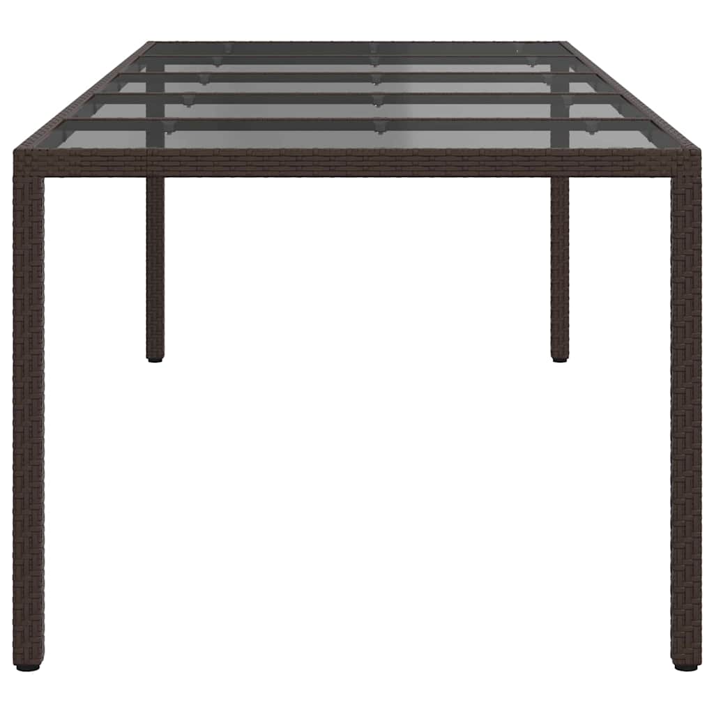 Gartentisch Braun 250 x 100 x 75 cm Poly-Rattan
