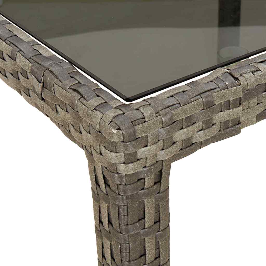Gartentisch Grau 250 x 100 x 75 cm Poly-Rattan